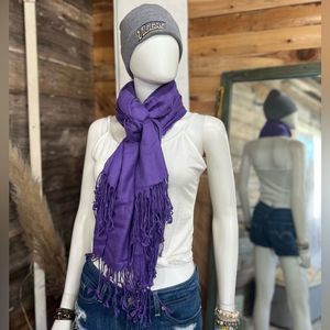LSU Bundle Stocking Cap and Purple Pashmina Scarf 💗